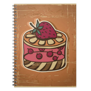 Carnet Illustration de gâteau dans le rétro style