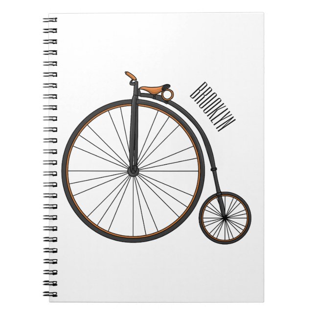 Carnet Illustration de la bande dessinée de vélo à grande (Devant)