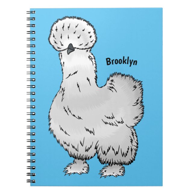 Carnet Illustration de la caricature du poulet Silkie (Devant)