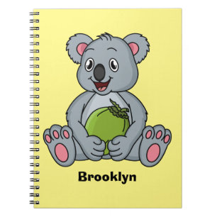 Carnet Illustration de la koala de Cute et de la noix de 