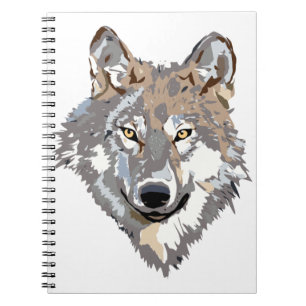 Carnet Illustration de la tête de loup devant