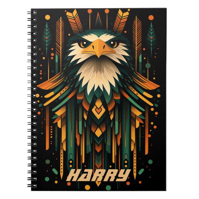 Carnet Illustration de l'aigle géométrique (Devant)