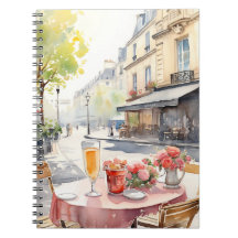 Illustration de l'aquarelle chic Café parisien