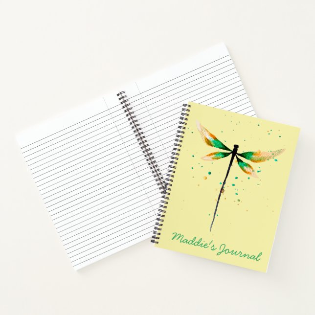 Carnet Illustration de l'aquarelle mignonne du libellule (Intérieur)
