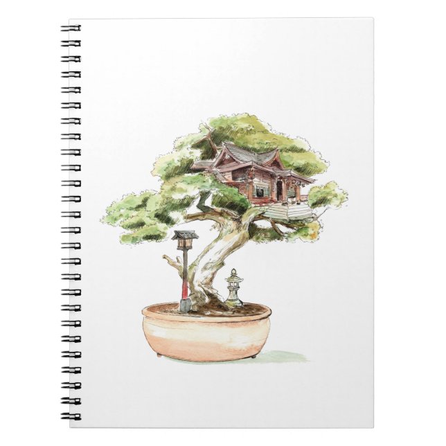 Carnet Illustration de l'arbre Bonsai (Devant)