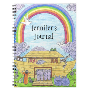 Carnet Illustration de l'Arche de Messe Noah éléphants hi