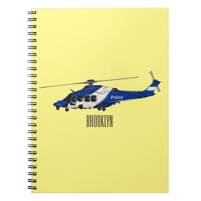 Carnet Illustration de l'hélicoptère de police (Devant)