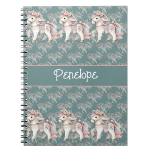 Carnet Illustration de l'Imaginaire Floral Pastel Horse