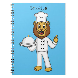 Carnet Illustration de lion mignon chef de dessin animé