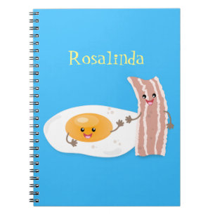 Carnet Illustration de l'oeuf de Cute kawaii et du bacon