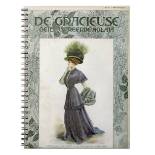 Carnet Illustration de mode vintage Lady Casquette botani