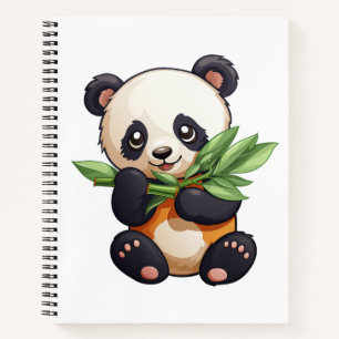 Carnet Illustration de panda de dessin animé