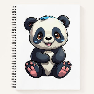 Carnet Illustration de panda de dessin animé