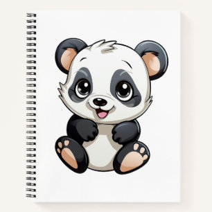 Carnet Illustration de panda de dessin animé