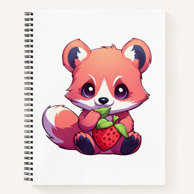 Carnet Illustration de panda rouge caricature (Devant)