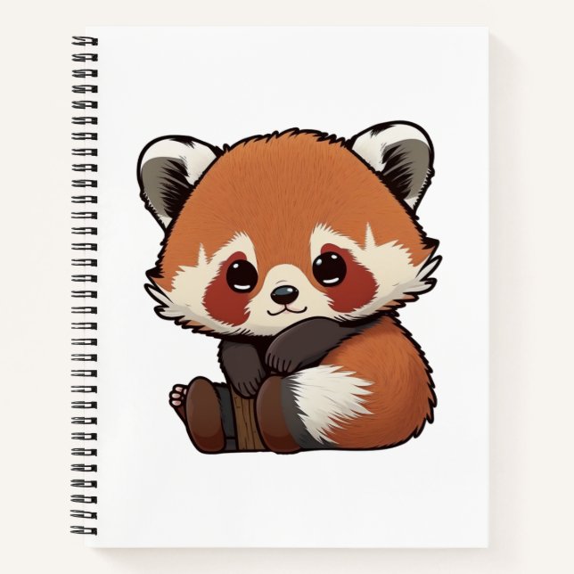 Carnet Illustration de panda rouge caricature (Devant)