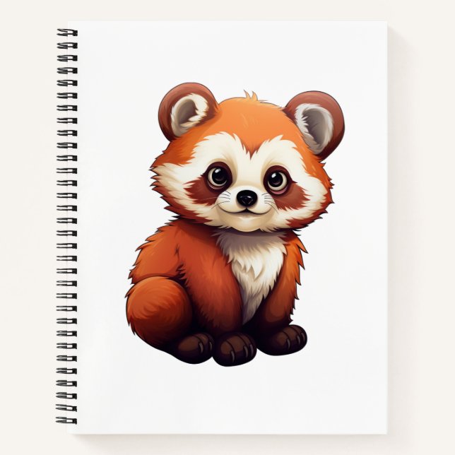 Carnet Illustration de panda rouge caricature (Devant)