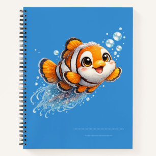 Carnet Illustration de poisson-clown heureux dans la vie 