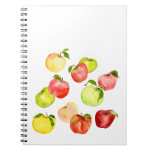 Illustration de pomme verte rouge aquarelle automn