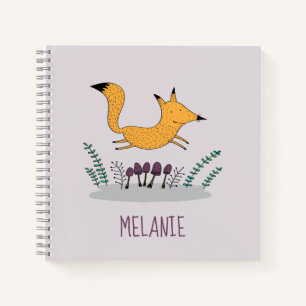 Carnet Illustration de renard mignon pour enfants personn