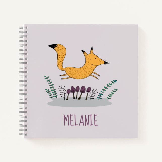 Carnet Illustration de renard mignon pour enfants personn (Devant)
