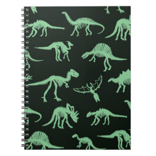 Carnet Illustration de silhouette Vintage des os de dinos