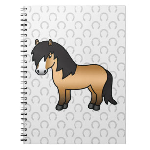 Carnet Illustration de style cartoon de poney Shetland co