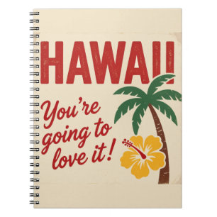 Carnet Illustration de voyage des îles hawaïennes rétro v