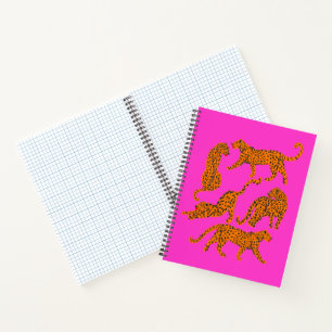 Carnet Illustration des léopards Abstraits aux lèvres rou