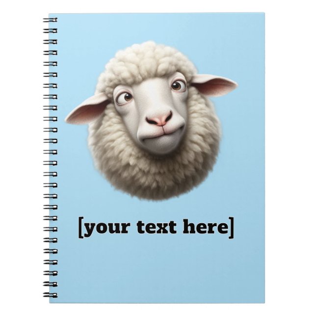 Carnet Illustration des moutons à oeil croisé Texte perso (Devant)