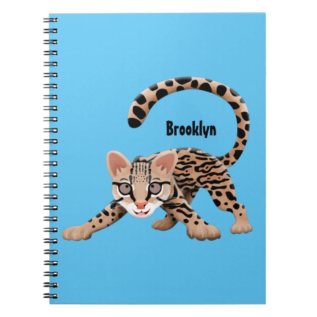 Carnet Illustration d'ocelot mignon (Devant)