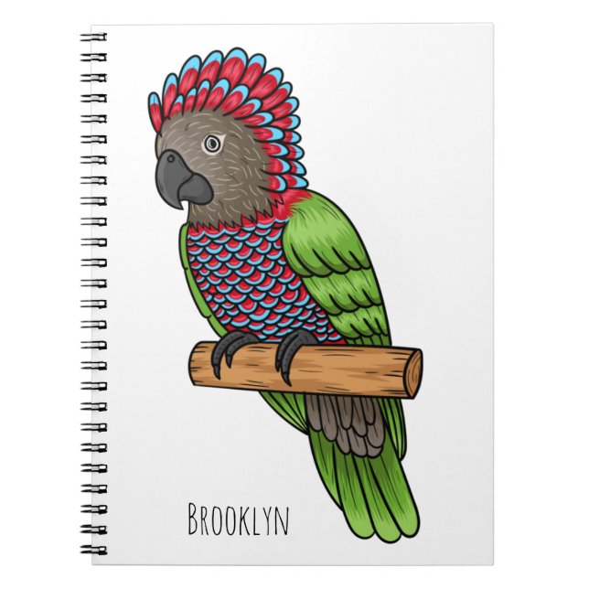 Carnet Illustration d'oiseau perroquet à tête de faucon (Devant)