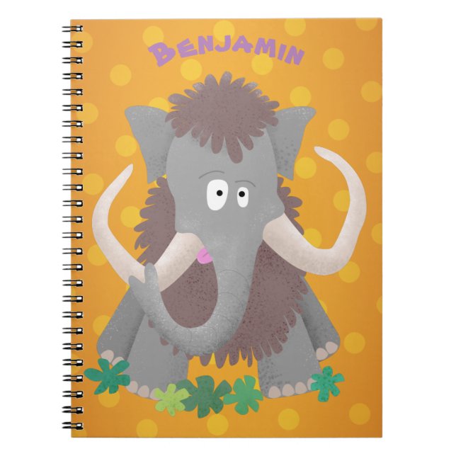 Carnet Illustration drôle de mammouth laineux (Devant)