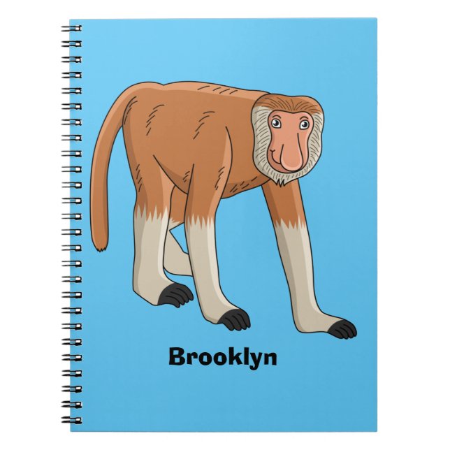 Carnet Illustration drôle de singe proboscis (Devant)