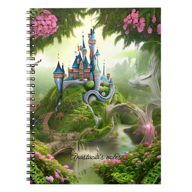 Carnet Illustration du château de Fairytale Girl Retour À (Devant)