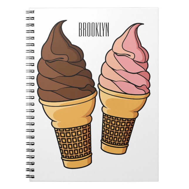 Carnet Illustration du cône de crème glacée (Devant)