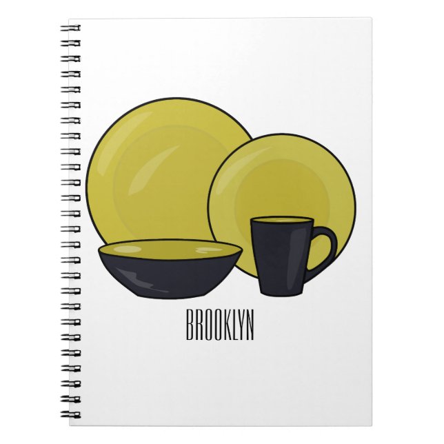 Carnet Illustration du jeu de produits de table (Devant)