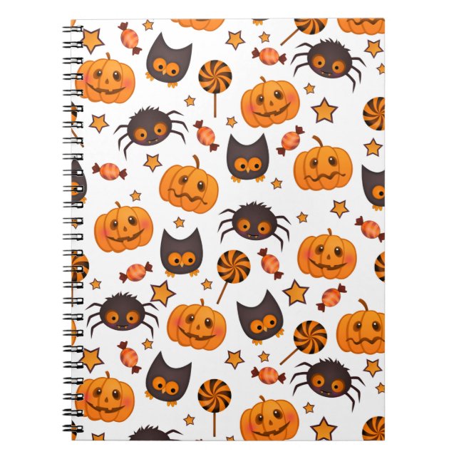 Carnet Illustration du Motif d'Halloween mignon (Devant)