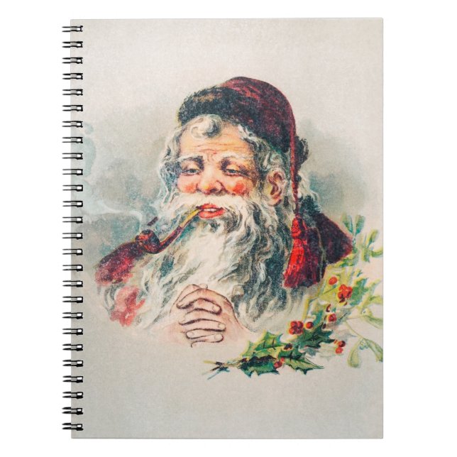 Carnet Illustration du Père Noël de la cigarette vintage (Devant)