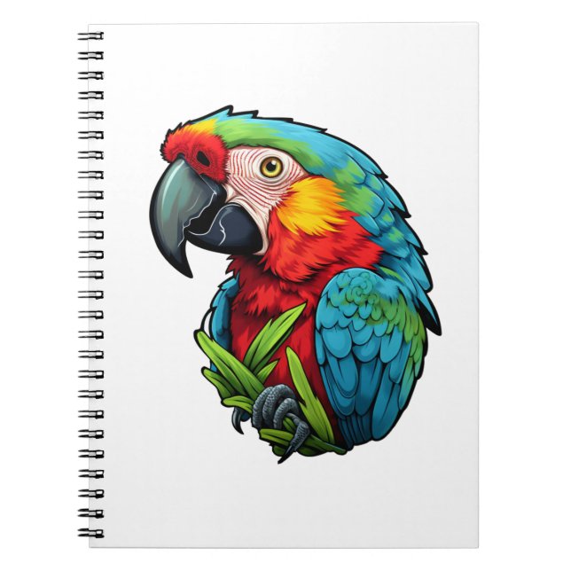Carnet Illustration du perroquet de dessin (Devant)