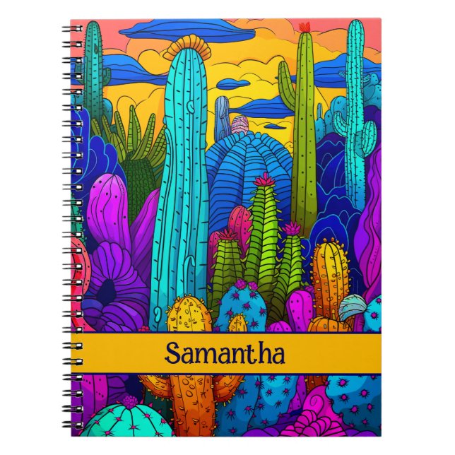 Carnet Illustration du sud-ouest vif de Neon Cactus (Devant)