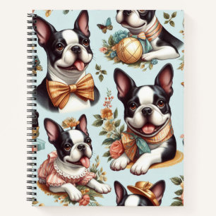 Carnet Illustration du Terrier Vintage de Boston