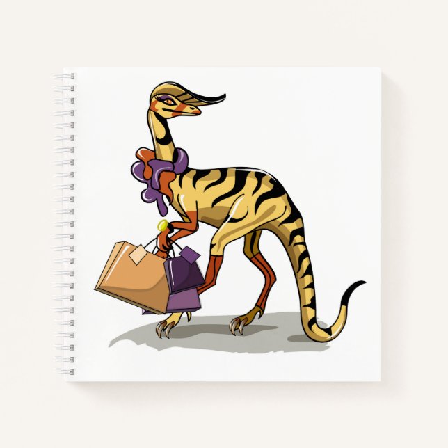 Carnet Illustration D'Un Iguanodon Avec Sacs Commerciaux. (Devant)