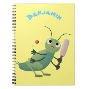 Carnet Illustration d'un insecte du cricket vert mou