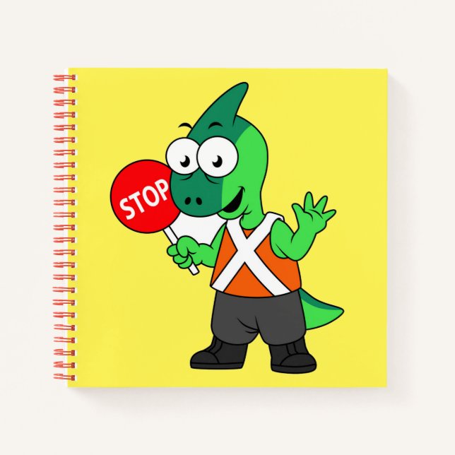 Carnet Illustration D'Un Parasaurolophus Traffic Enforcer (Devant)
