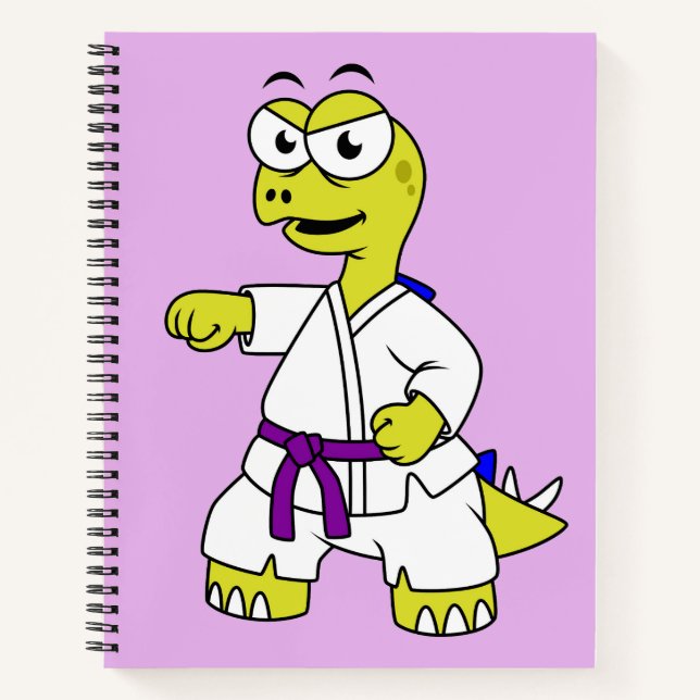 Carnet Illustration D'Un Stégosaurus Pratiquant Le Karaté (Devant)