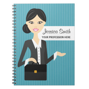 Carnet Illustration d'une femme d'affaires mignonne avec