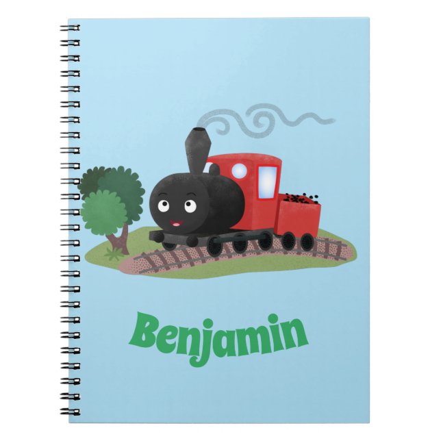 Carnet Illustration d'une locomotive à vapeur mûre (Devant)