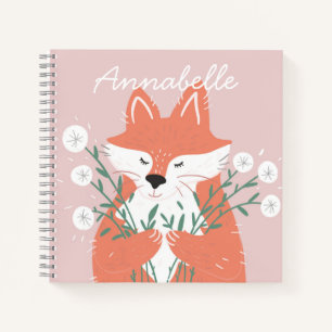 Carnet Illustration Fox Fleurs d'odeur personnalisée