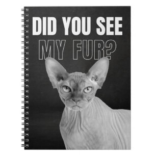 Carnet Illustration humoristique de chat Sphynx sarcastiq